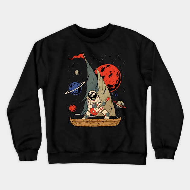 music funny astronaut drift Crewneck Sweatshirt by Midoart